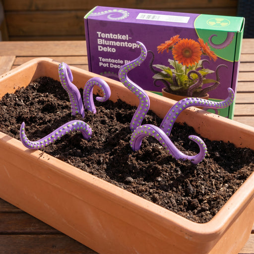 Vue principale de la décoration pot de fleurs tentacules pourpre 2