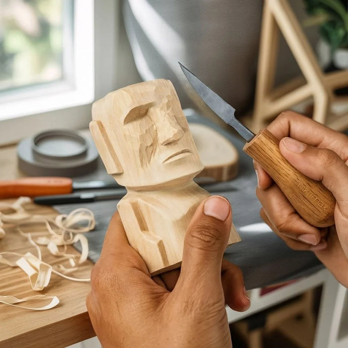 Mikamax Moai Carving Kit - DIY Wood Carving Set Easter Island
