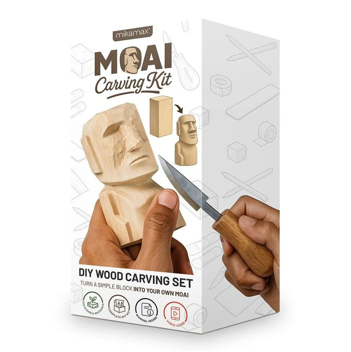 Mikamax Moai Carving Kit - DIY Wood Carving Set Easter Island