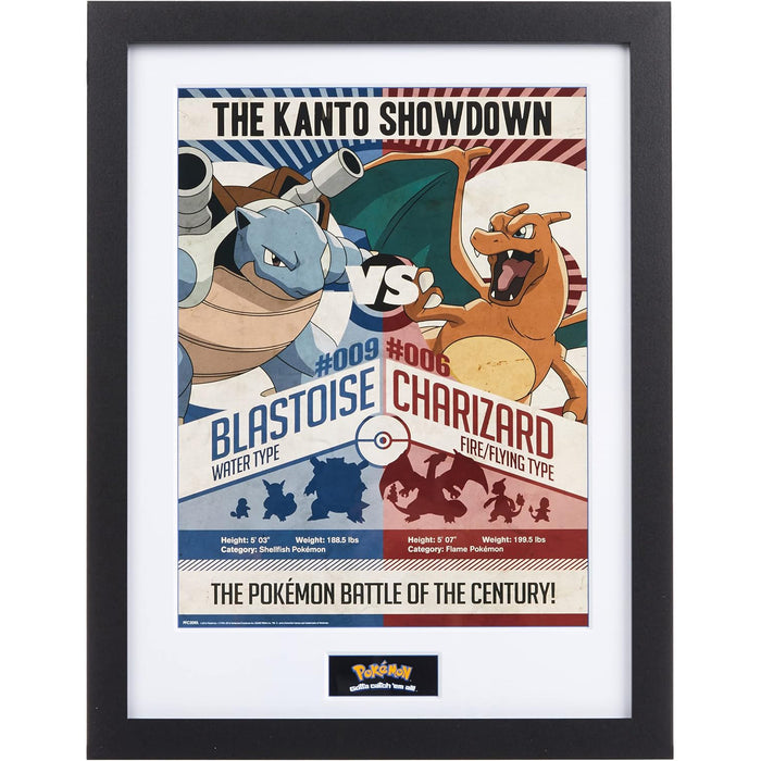 Affiche artistique Pokémon « Red vs Blue » - Florizarre vs. Dracaufeu (30x40cm)