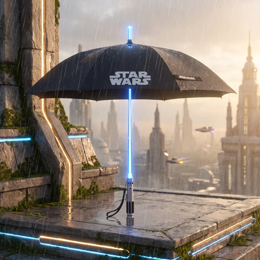 Parapluie Premium LED Star Wars avec design sabre laser de Luke Skywalker