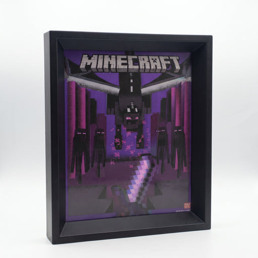 Effet lenticulaire 3D montrant Ender Dragon et Endermen