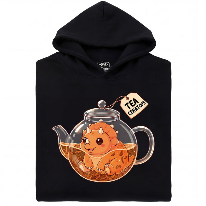 Tea-Ceratops - Vista principale Felpa Nero