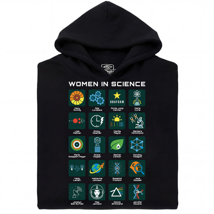 Women in Science - 20 Pioneers of Science - Main view Hoodie Black