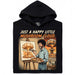 Happy Little Mushroom Cloud - Vooraanzicht Hoodie Zwart