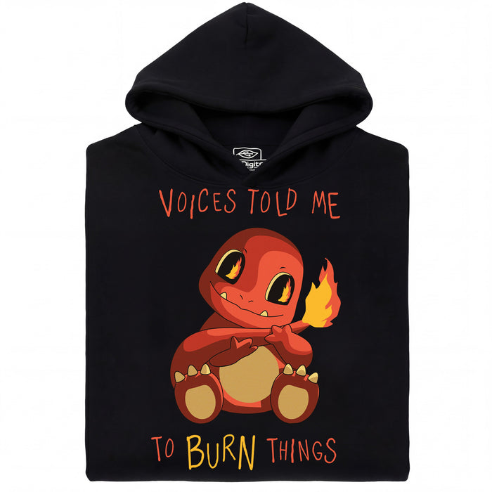 Voices Told Me To Burn Things - Hoofdweergave Hoodie Zwart