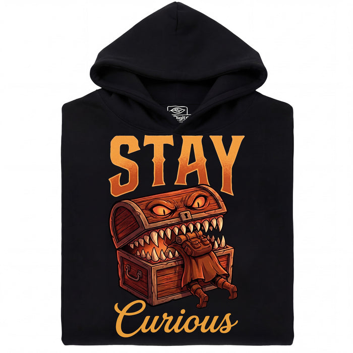 Stay Curious - Vooraanzicht Hoodie Zwart