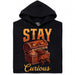 Stay Curious - Vooraanzicht Hoodie Zwart