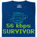56kbps Survivor - Vue principale T-shirt Bleu