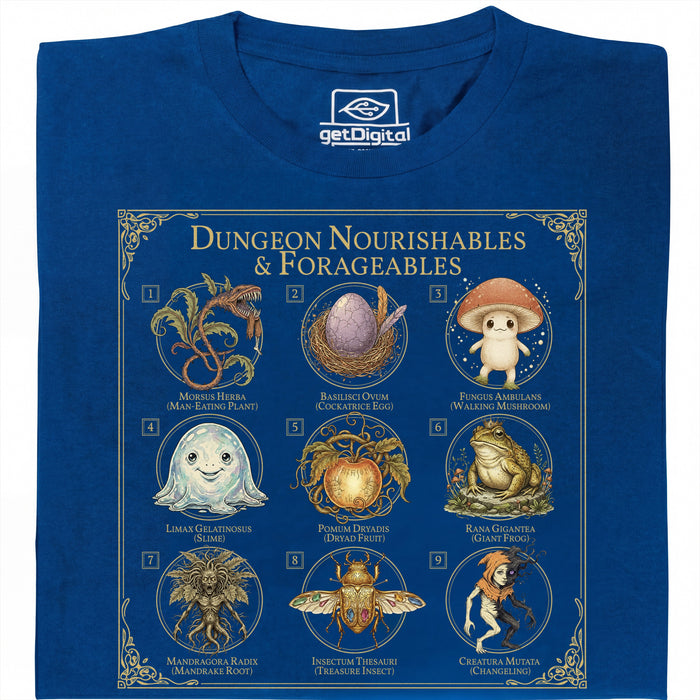 Dungeon Nourishables - Vista principale T-shirt Blu