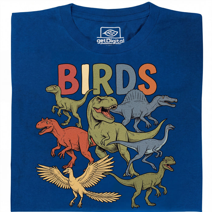 BIRDS - Vista frontal Camiseta Azul