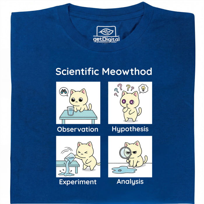 Scientific Meowthod - Vue principale T-shirt Bleu