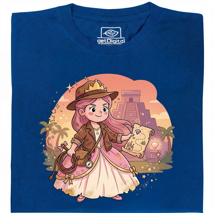 Nerdy Princess &amp; The Lost Temple - Vue principale T-shirt Bleu