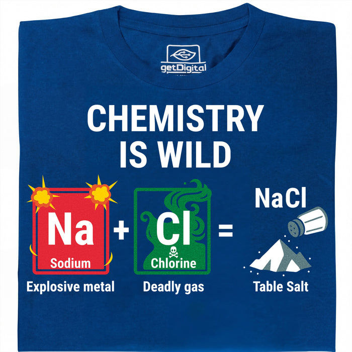 Chemistry Is Wild - Vista principale T-shirt Blu