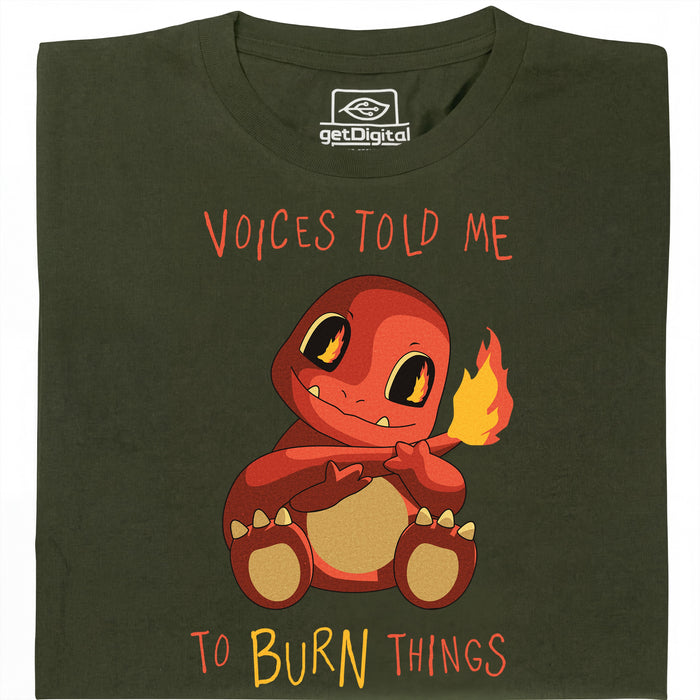 Voices Told Me To Burn Things - Hoofdweergave T-Shirt Donkergroen