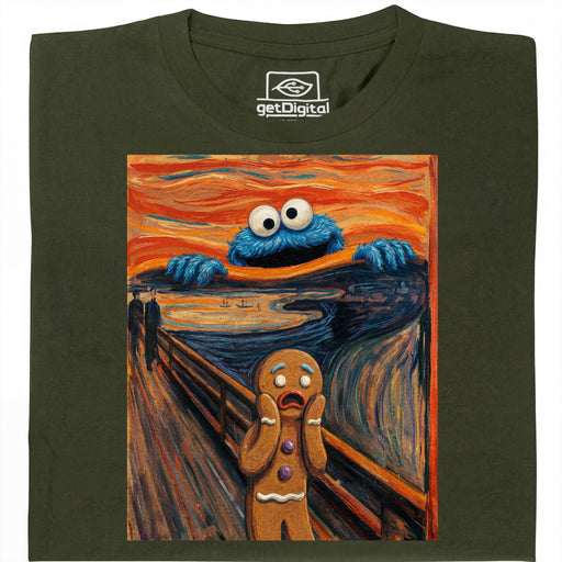 Le Cri - Édition Monstre des Cookies - Vue principale T-Shirt Vert Foncé