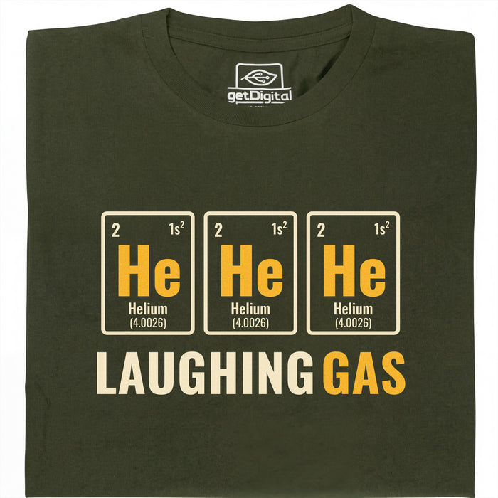 Gas Hilarante - Vista frontal Camiseta Verde Oscuro