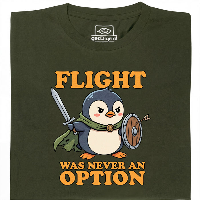 Standvastige Pinguïn - Hoofdaanzicht T-Shirt Donkergroen