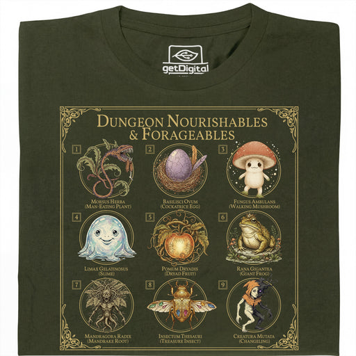 Dungeon Nourishables - Vue principale T-shirt Vert Foncé