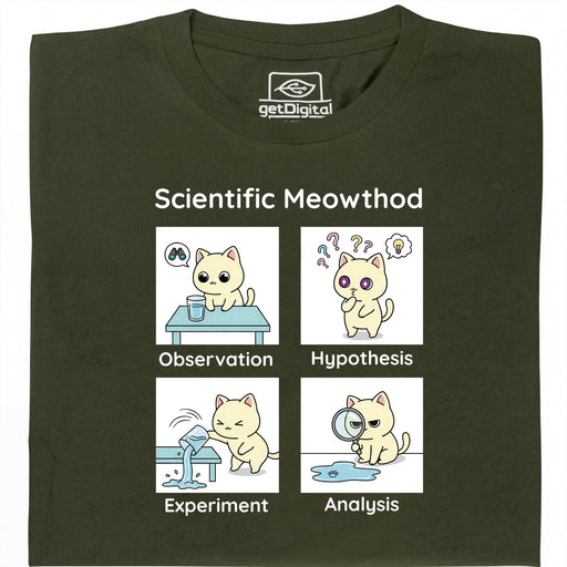 Scientific Meowthod - Vue principale T-shirt Vert foncé