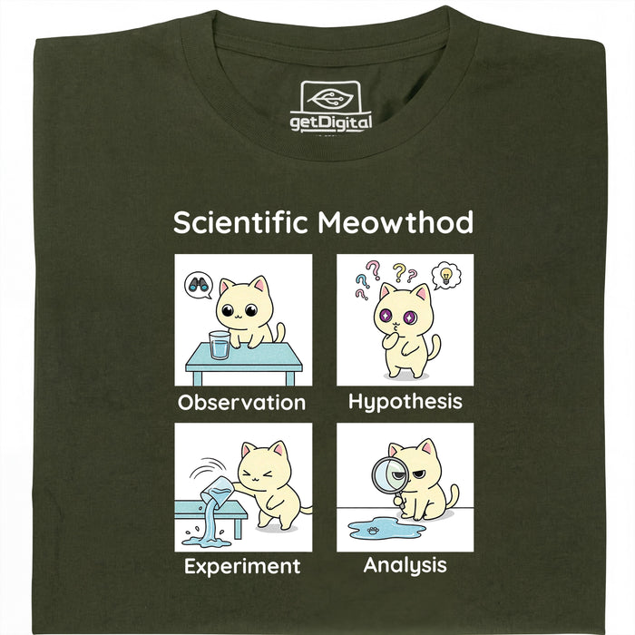 Scientific Meowthod - Vue principale T-shirt Vert foncé