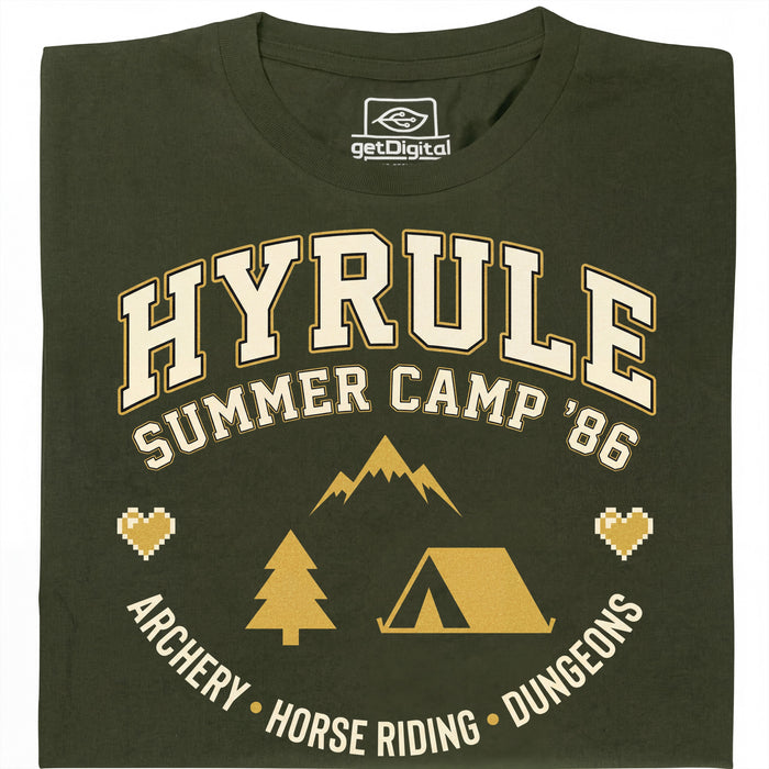 Hyrule Summer Camp - Vue de face T-shirt Vert Foncé