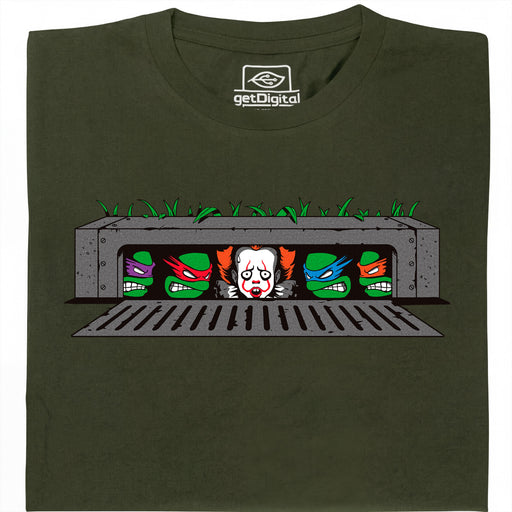 IT vs. Turtles - Hoofdweergave T-Shirt Donkergroen