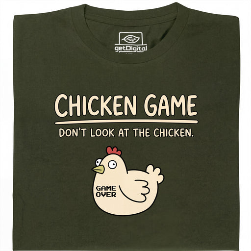 Chicken Game - Hauptansicht T-Shirt Dunkelgrün