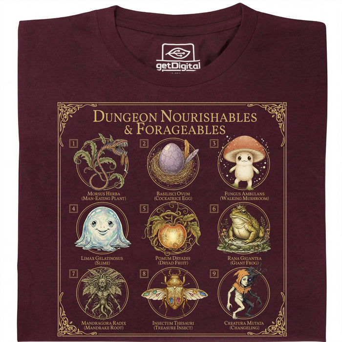 Dungeon Nourishables - Vista principale T-shirt Rosso Scuro