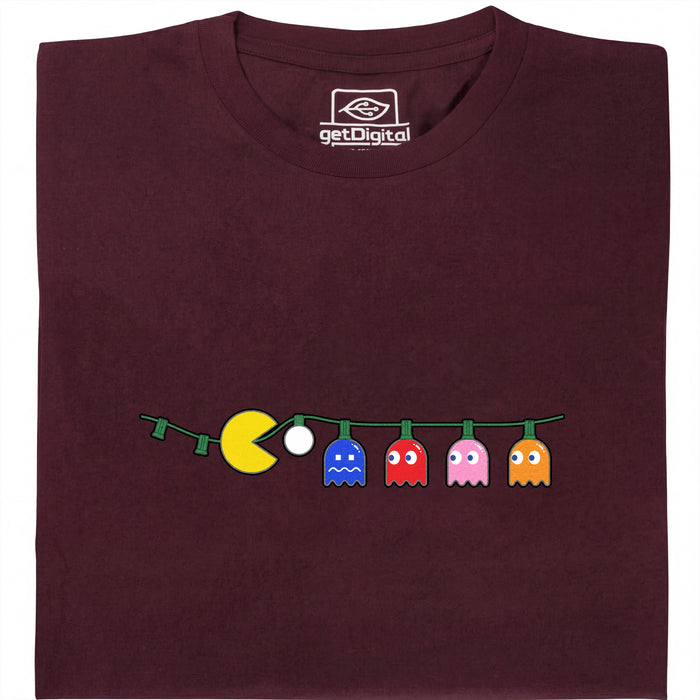 Waka Waka Noël - La Guirlande Lumineuse comme Festin - Vue principale T-Shirt Rouge Foncé
