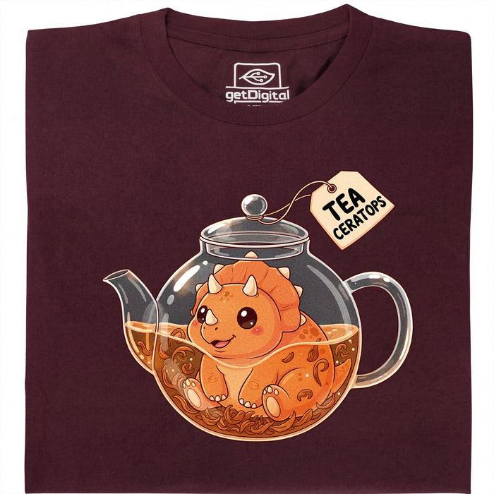 Tea-Ceratops - Vista principale T-Shirt Rosso Scuro