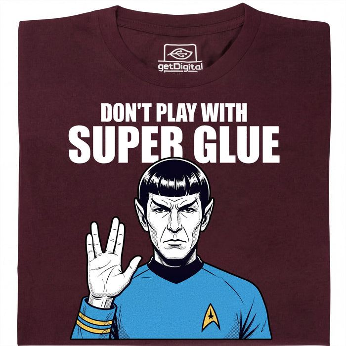 Don't Play With Super Glue - Vista principale T-Shirt Rosso scuro