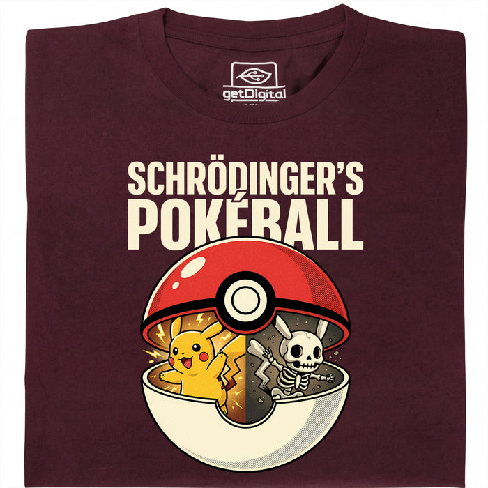 Schrödinger's Ball - Vue principale T-Shirt Rouge foncé