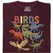 BIRDS - Vista frontal Camiseta Rojo Oscuro