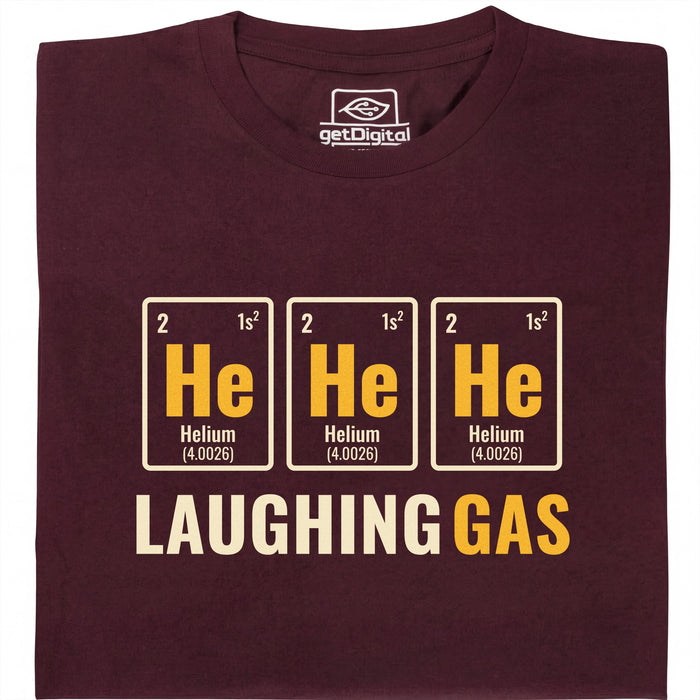 Gas Hilarante - Vista frontal Camiseta Rojo Oscuro
