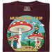 Mushroom Trip - Vista frontale T-Shirt Rosso scuro