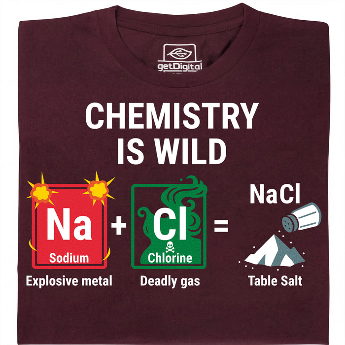 Chemistry Is Wild - Vista principale T-shirt Rosso Scuro