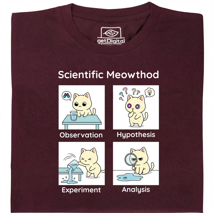 Scientific Meowthod - Vue principale T-shirt Rouge foncé