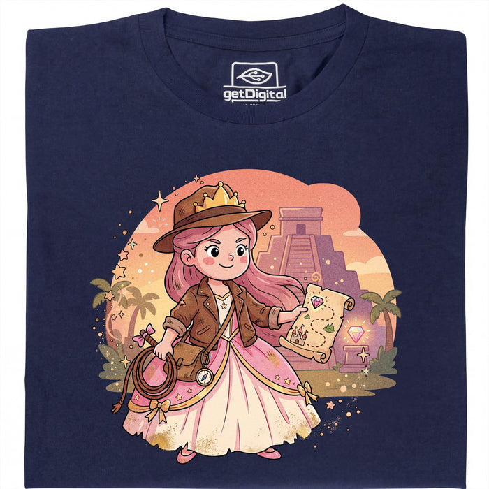 Nerdy Princess &amp; The Lost Temple - Vue principale T-shirt Bleu marine