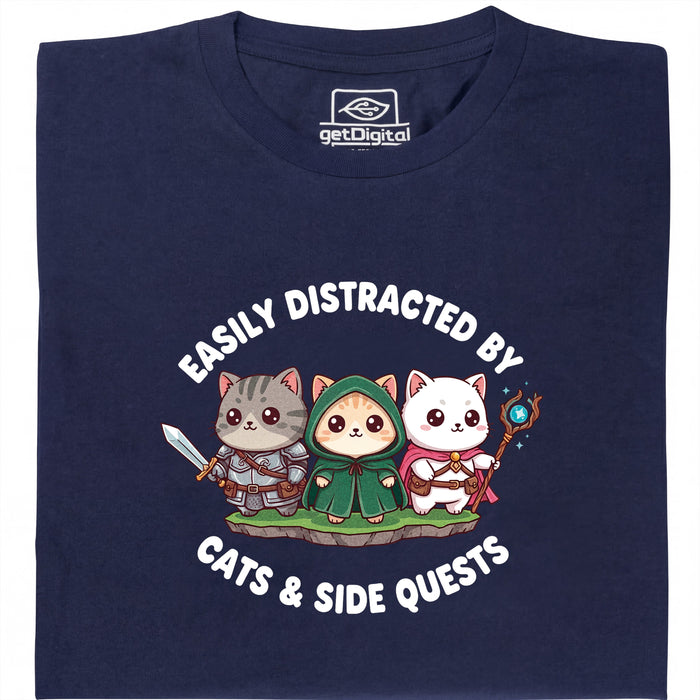Cats &amp; Sidequests - Hoofdaanzicht T-Shirt Marineblauw