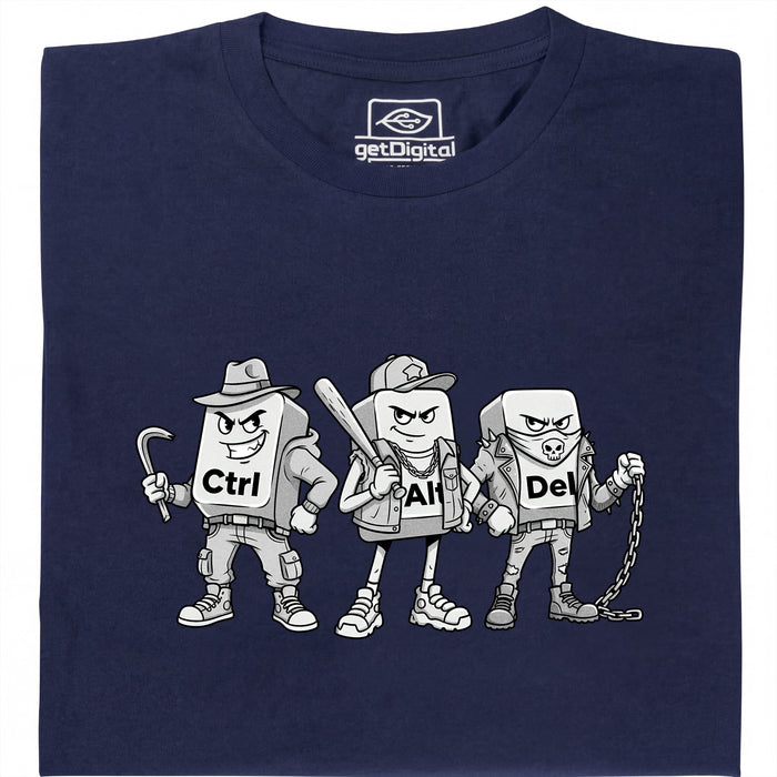 Ctrl Alt Del - Le Gang le Plus Dur du Clavier - Vue Principale T-Shirt Bleu Marine