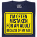Mistaken For An Adult - Vue principale T-Shirt Bleu Marine