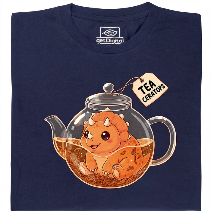 Tea-Ceratops - Vista principale T-Shirt Blu Navy