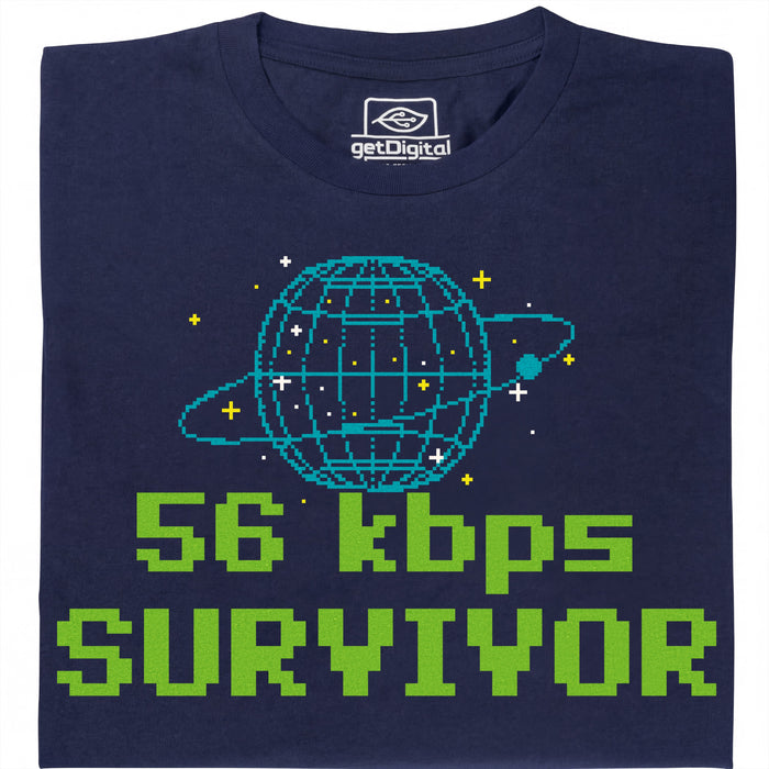 56kbps Survivor - Vue principale T-shirt Bleu Marine
