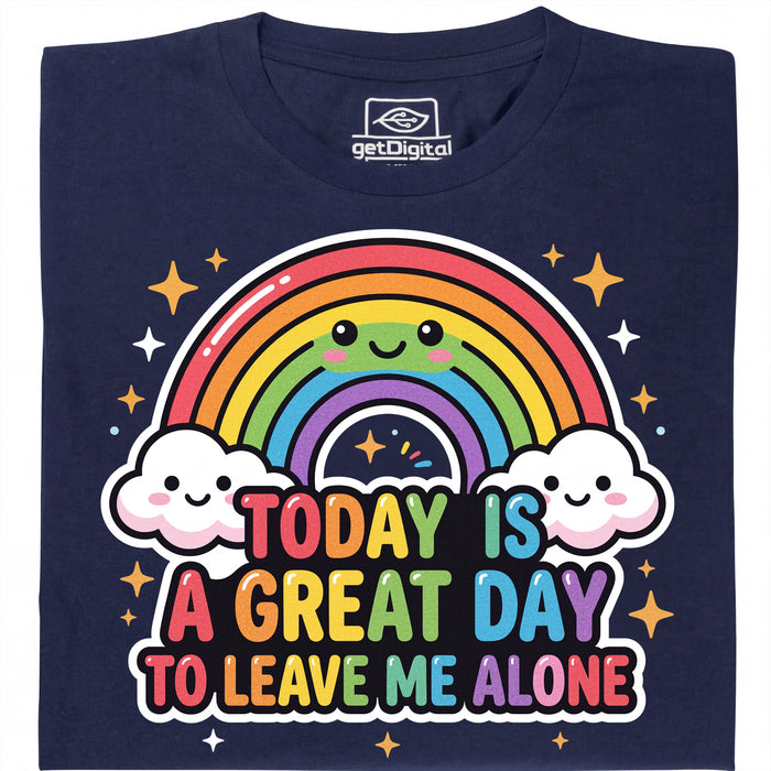 A Great Day To Leave Me Alone - Vue principale T-shirt Bleu marine
