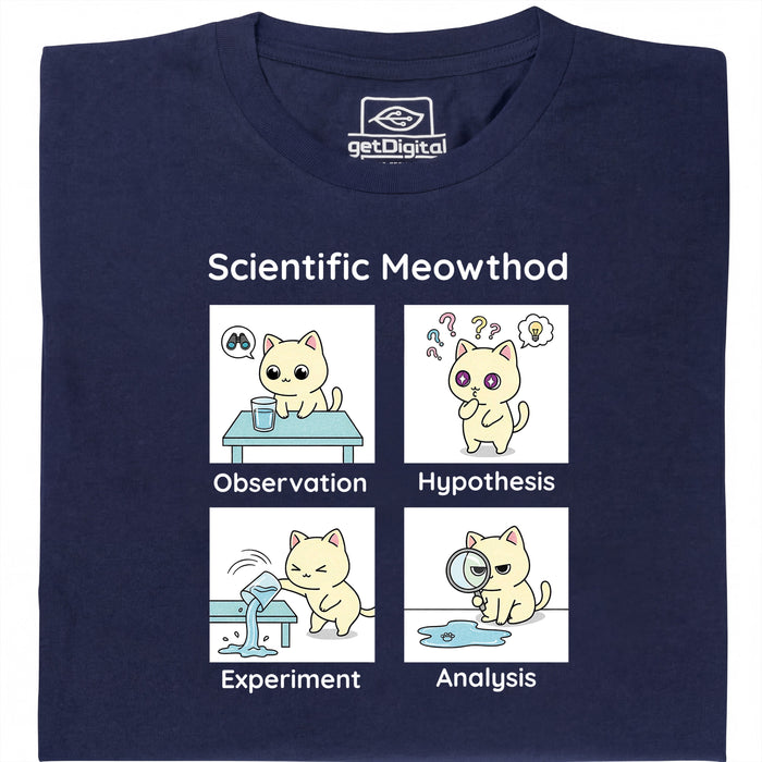 Scientific Meowthod - Vue principale T-shirt Bleu marine