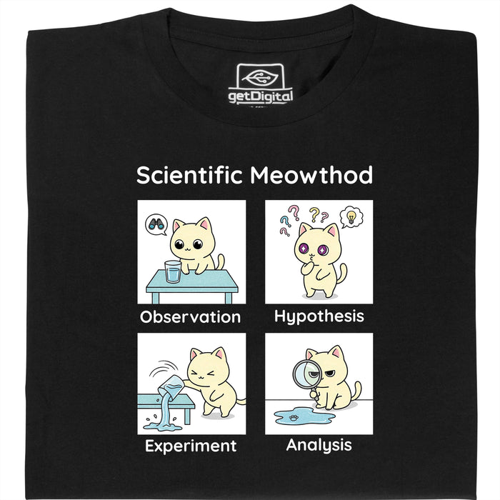 Scientific Meowthod - Vue principale T-shirt Noir