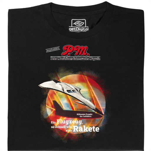 P.M. Magazine 3/1984 Avion comme Fusée - Vue principale T-Shirt Noir