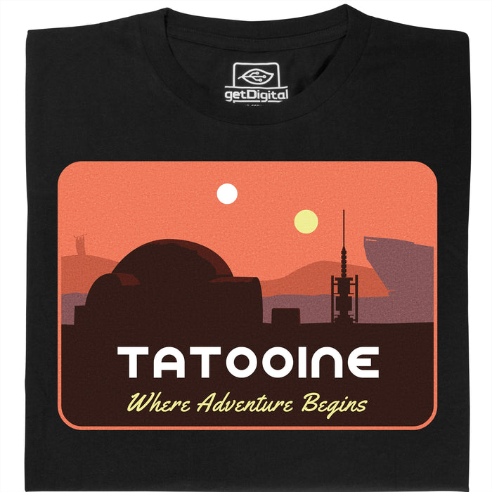 Where Adventure Begins - Vue principale T-shirt Noir