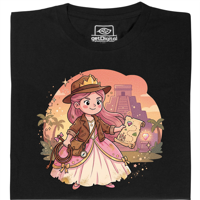 Nerdy Princess &amp; The Lost Temple - Vue principale T-shirt Noir
